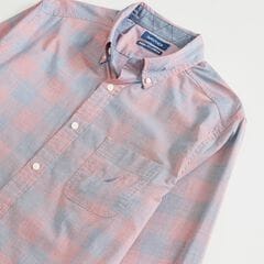 BIG & TALL CLASSIC FIT PLAID SHIRT,Lotus,large