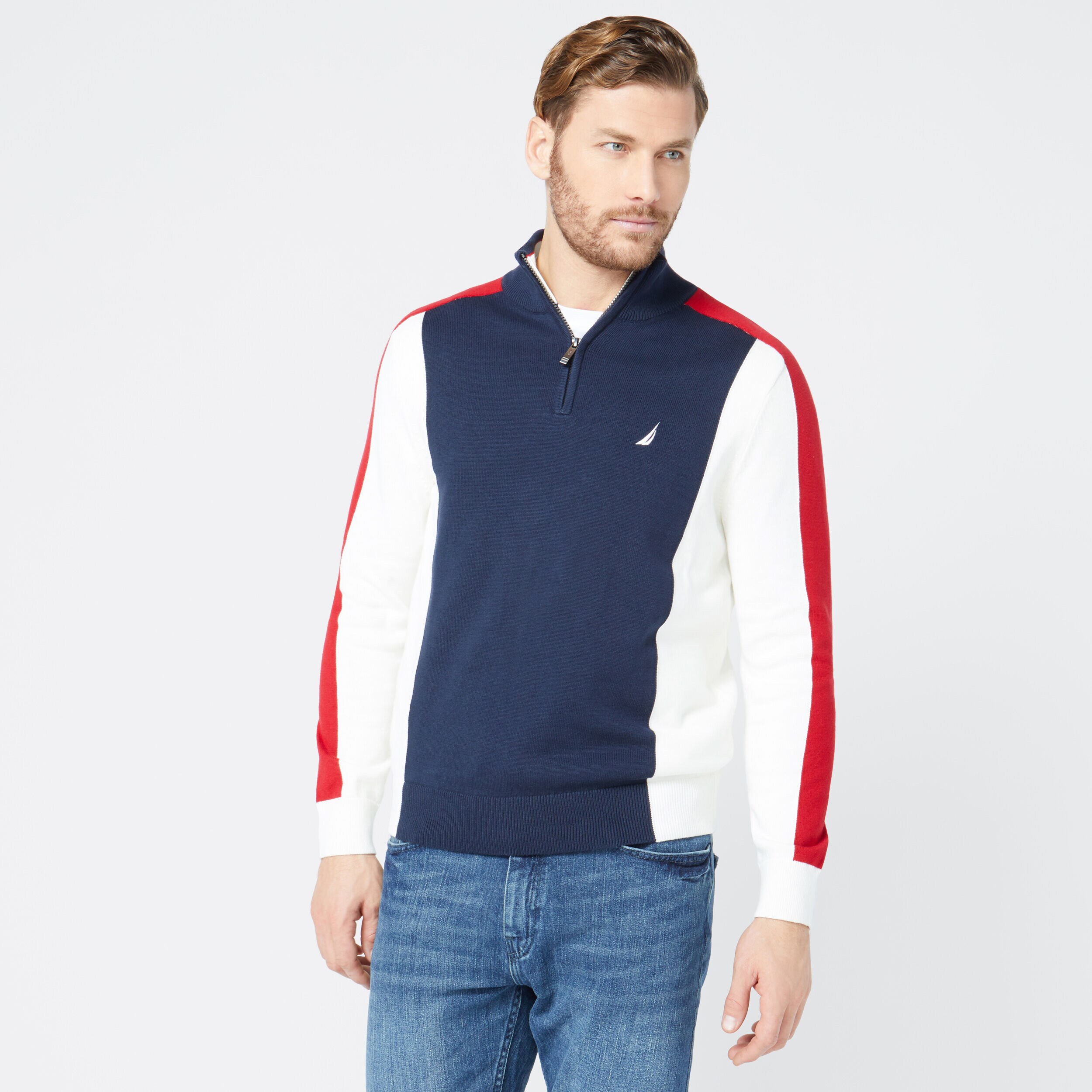 トップス aigue-marine Vineyard Vines Mens Breton Stripe Saltwater 1/4 Zip