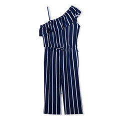 GIRLS' WOVEN JUMPSUIT IN PRINT (8-20),Aqua Isle,large