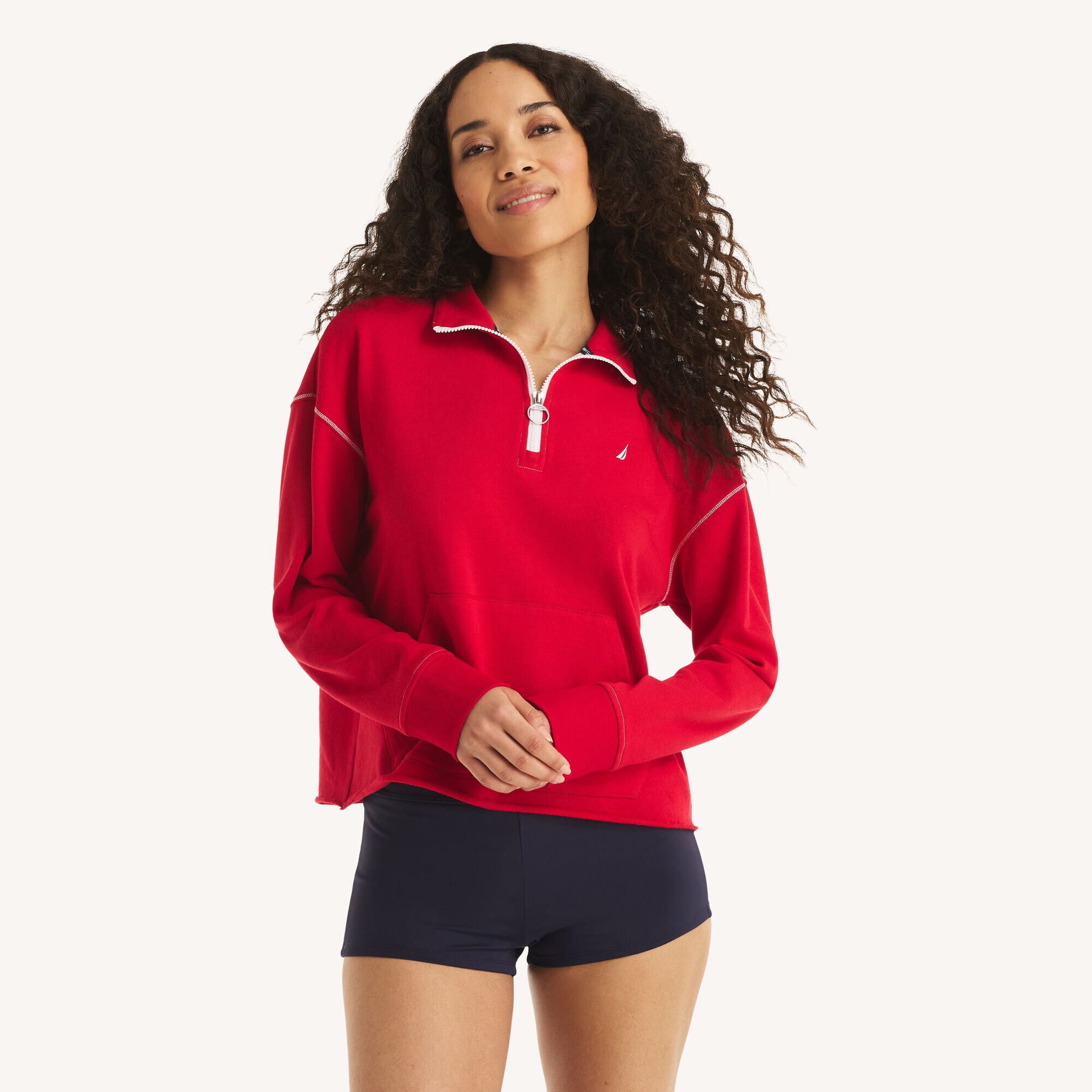 Quarter-Zip Pullover,Mineral Red,large