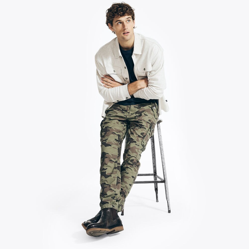 CAMOUFLAGE RIPSTOP CARGO JOGGER,Teal Wave,large