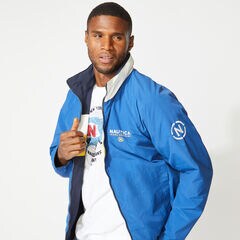 NAUTICA JEANS CO. REVERSIBLE BOMBER JACKET,Navy,large