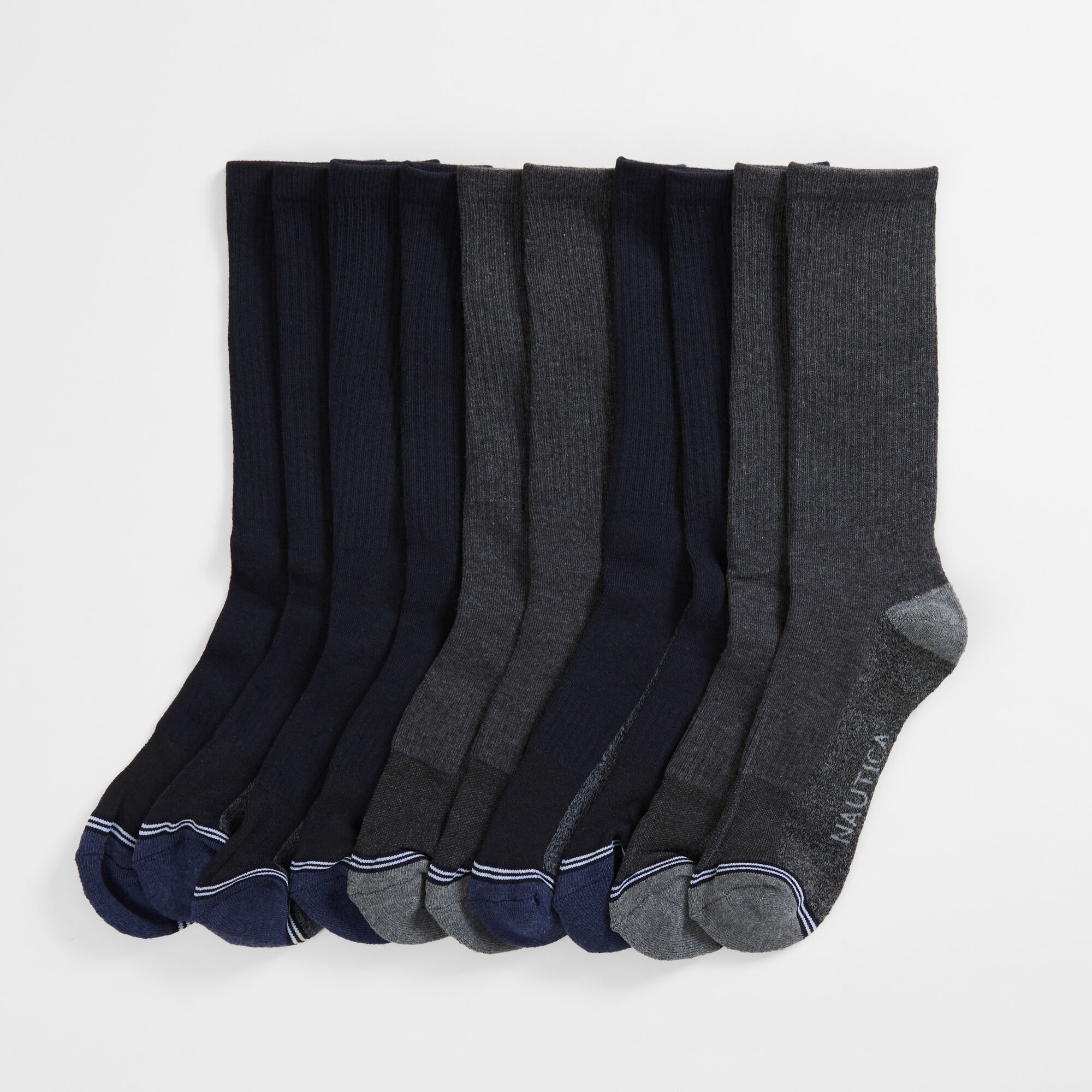 ATHLETIC CREW SOCKS, 5-PACK,Black,large
