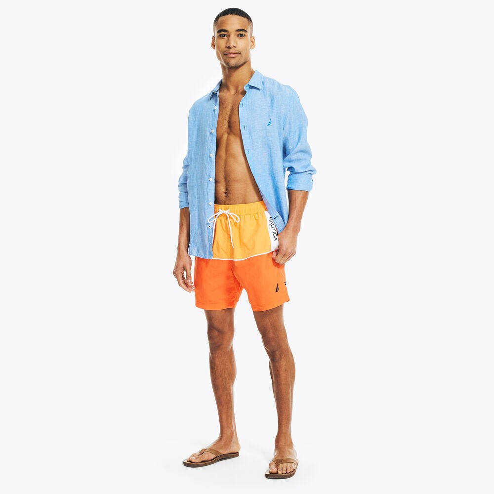 6" COLORBLOCK QUICK-DRY SWIM,Orange,large