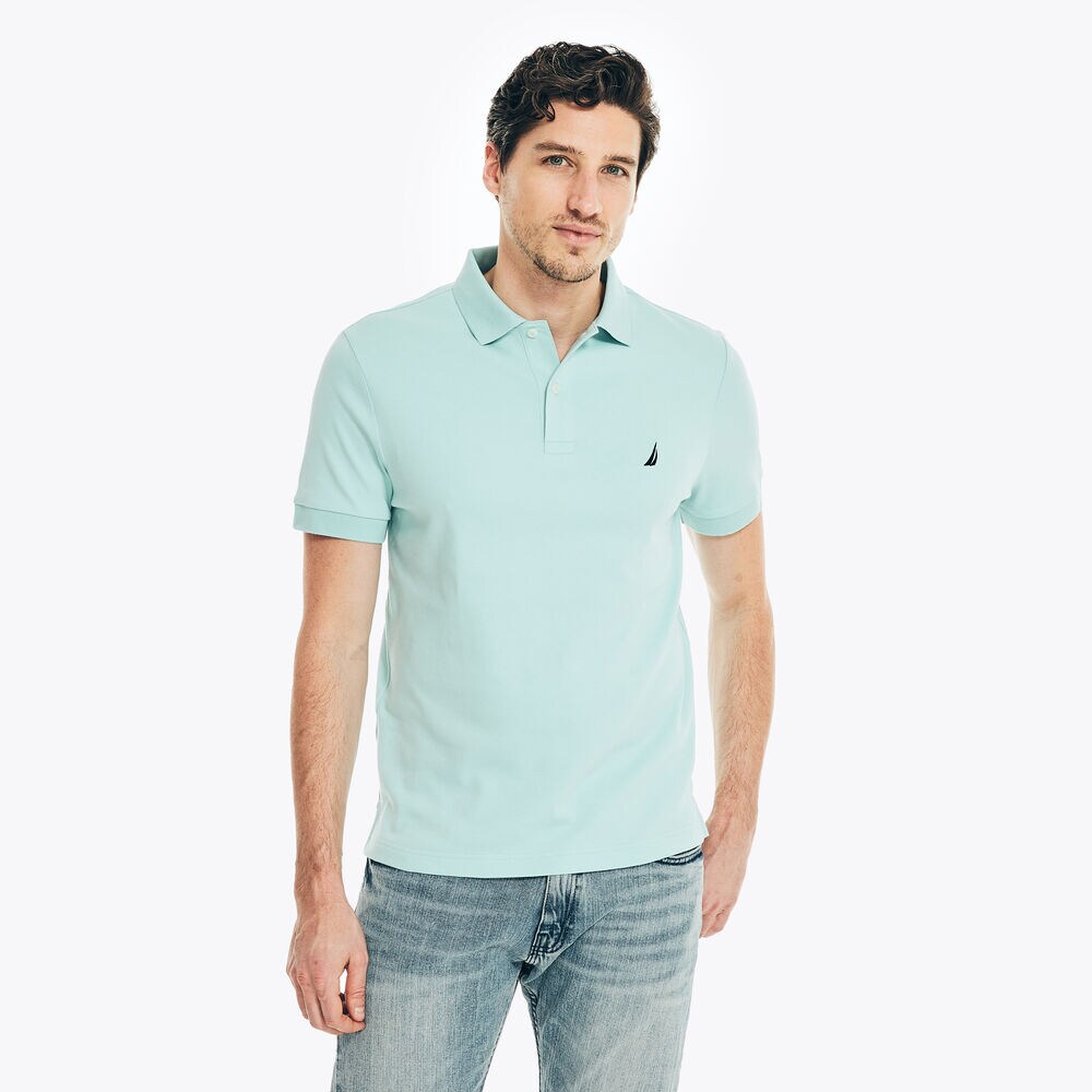 SLIM FIT INTERLOCK POLO,Harbor Mist,large