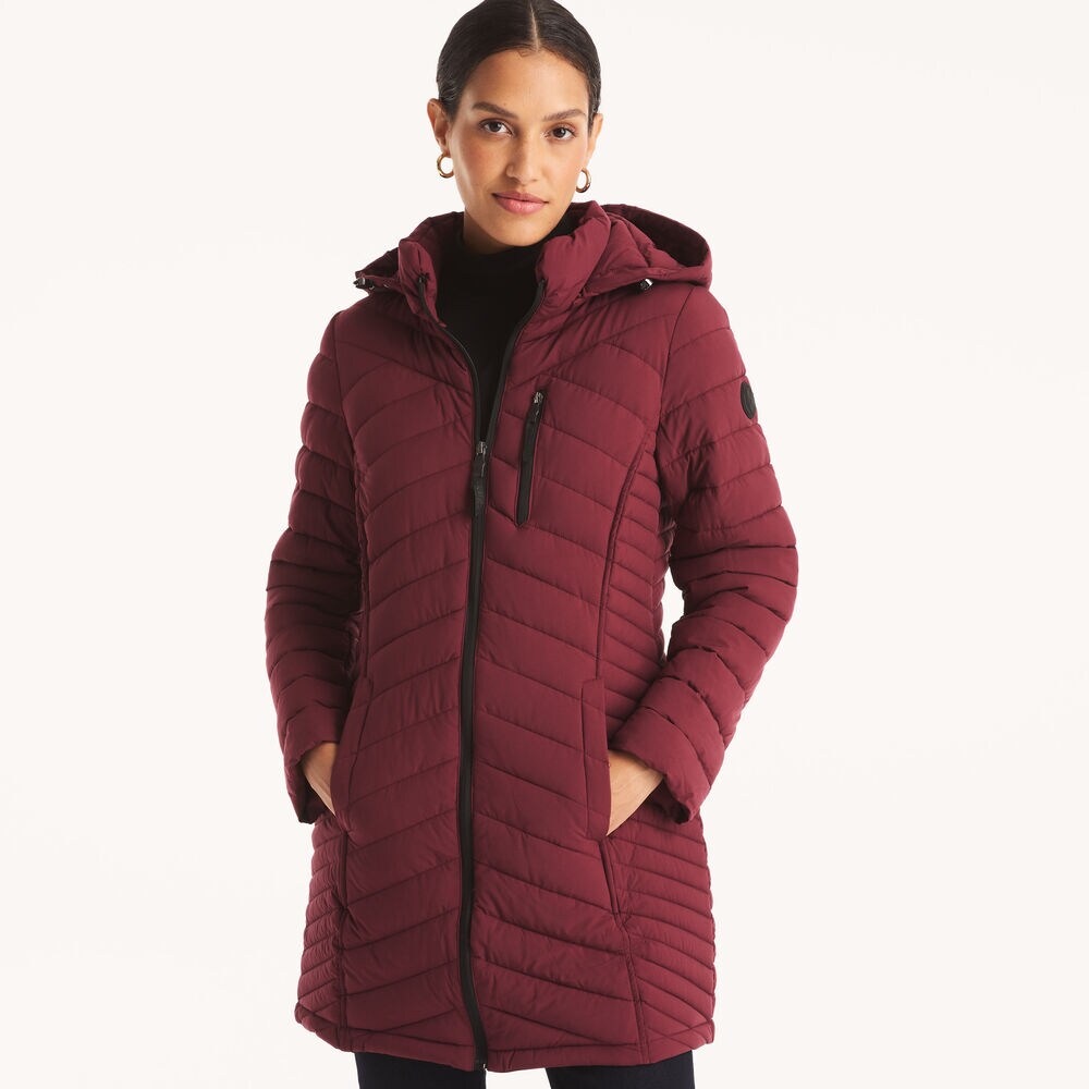 Puffer Jacket With Removable Hood,Barely Pink,large