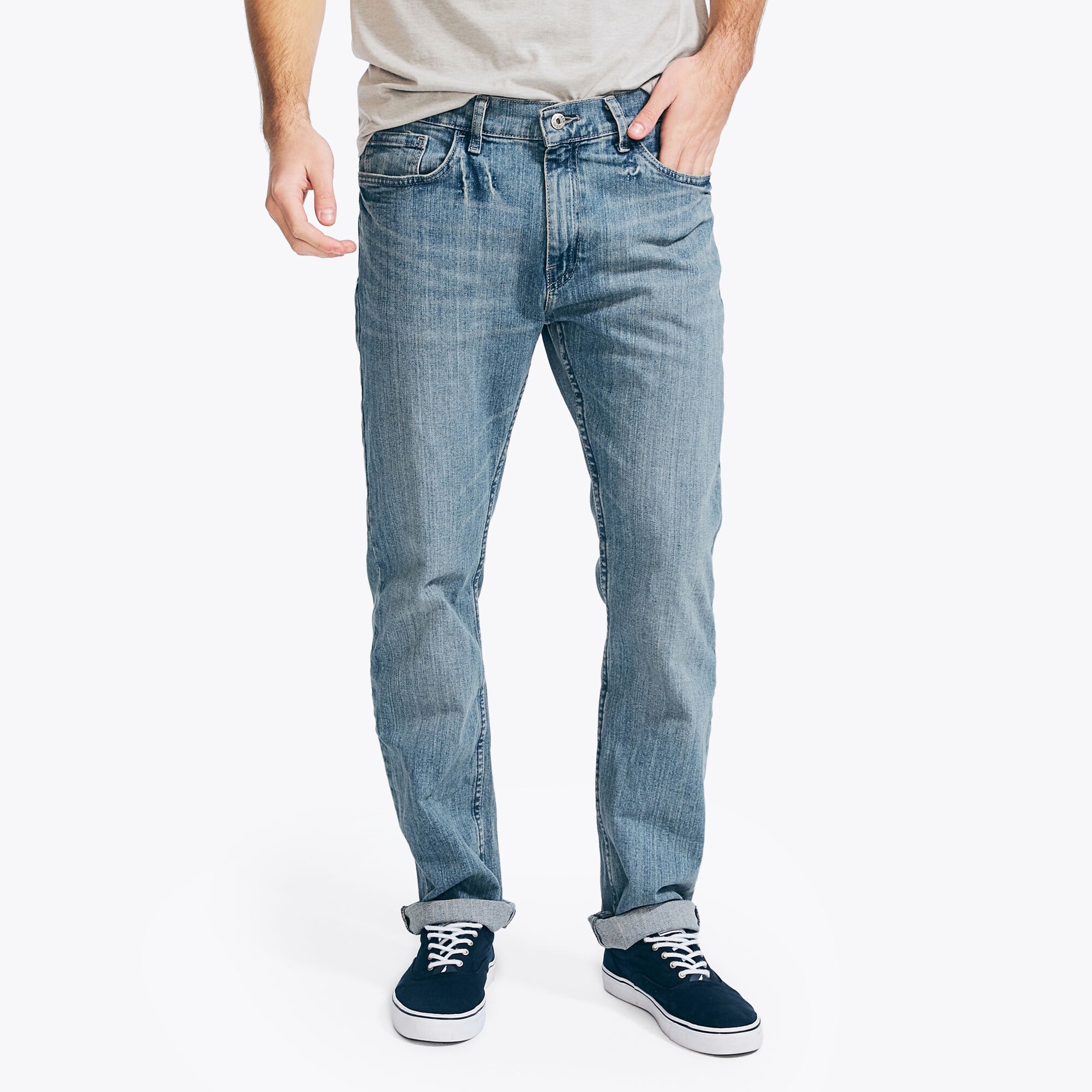STRAIGHT FIT DENIM,Light Tide Water Wash,large