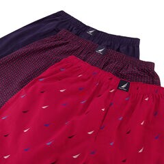 PRINTED WOVEN BOXERS, 3-PACK,Pure Deep Sea Wash,large