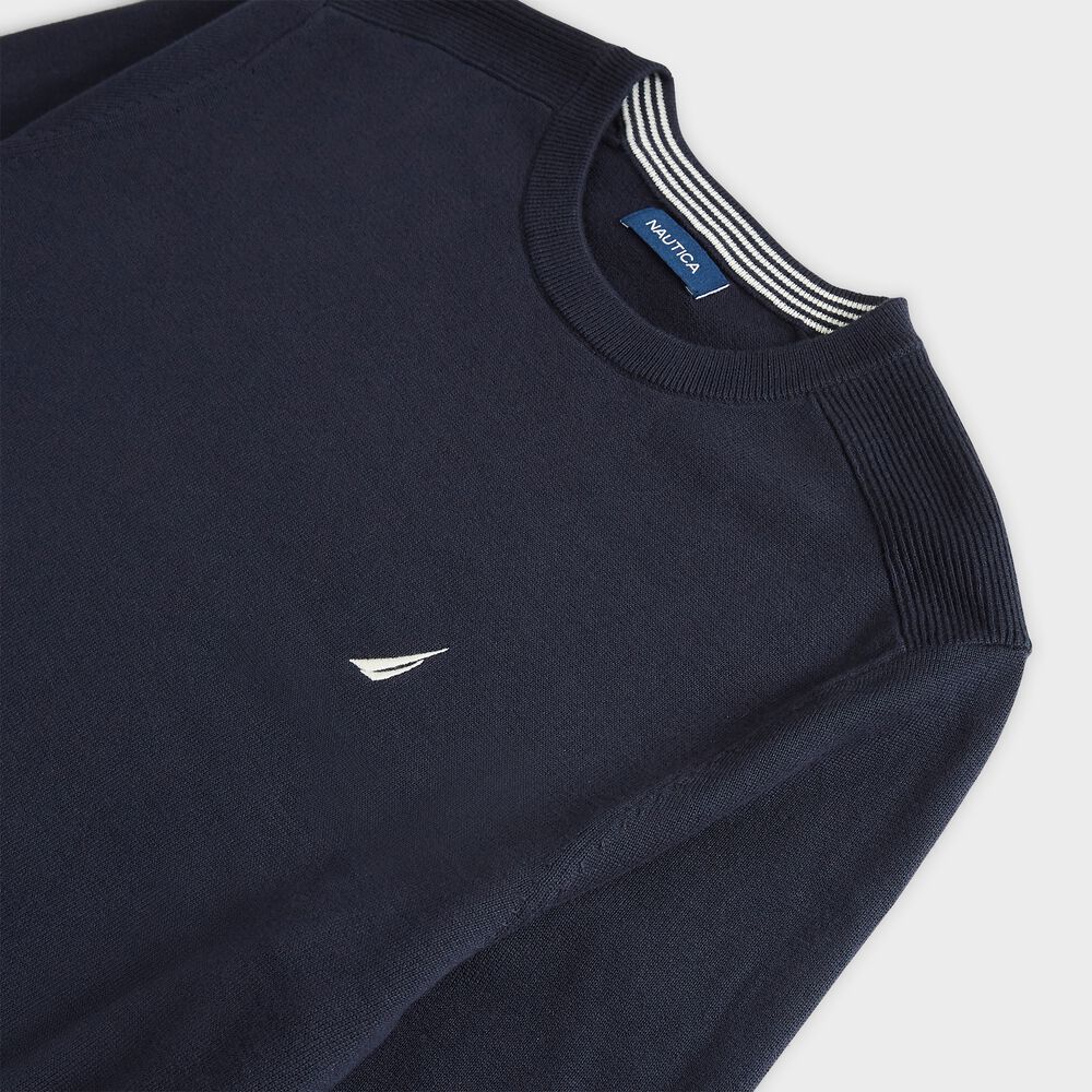 BIG & TALL NAVTECH BRAND ICON V-NECK SWEATER,Navy,large
