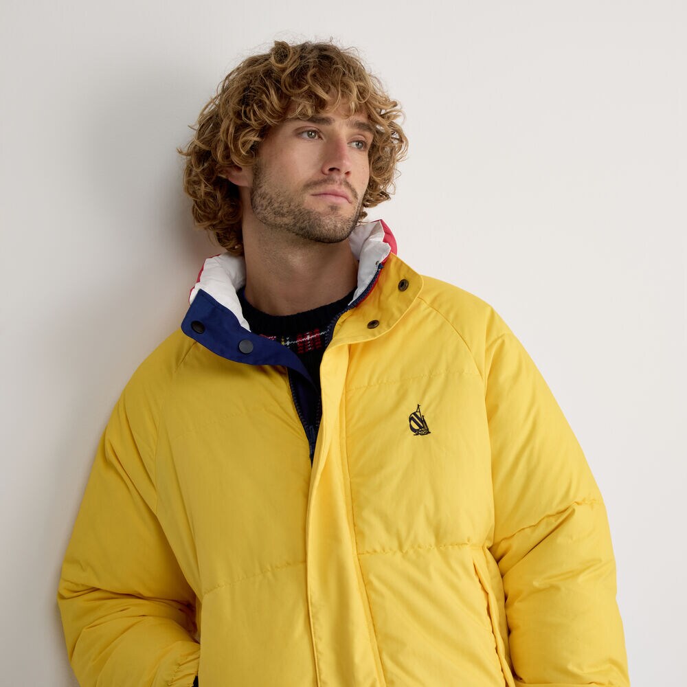Reversible Mock-Neck Puffer Jacket,J Navy,large
