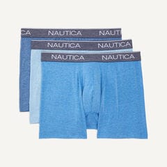 LOGO WAIST HEATHERED BOXER BRIEFS, 4-PACK,Pure Deep Bay Wash,large