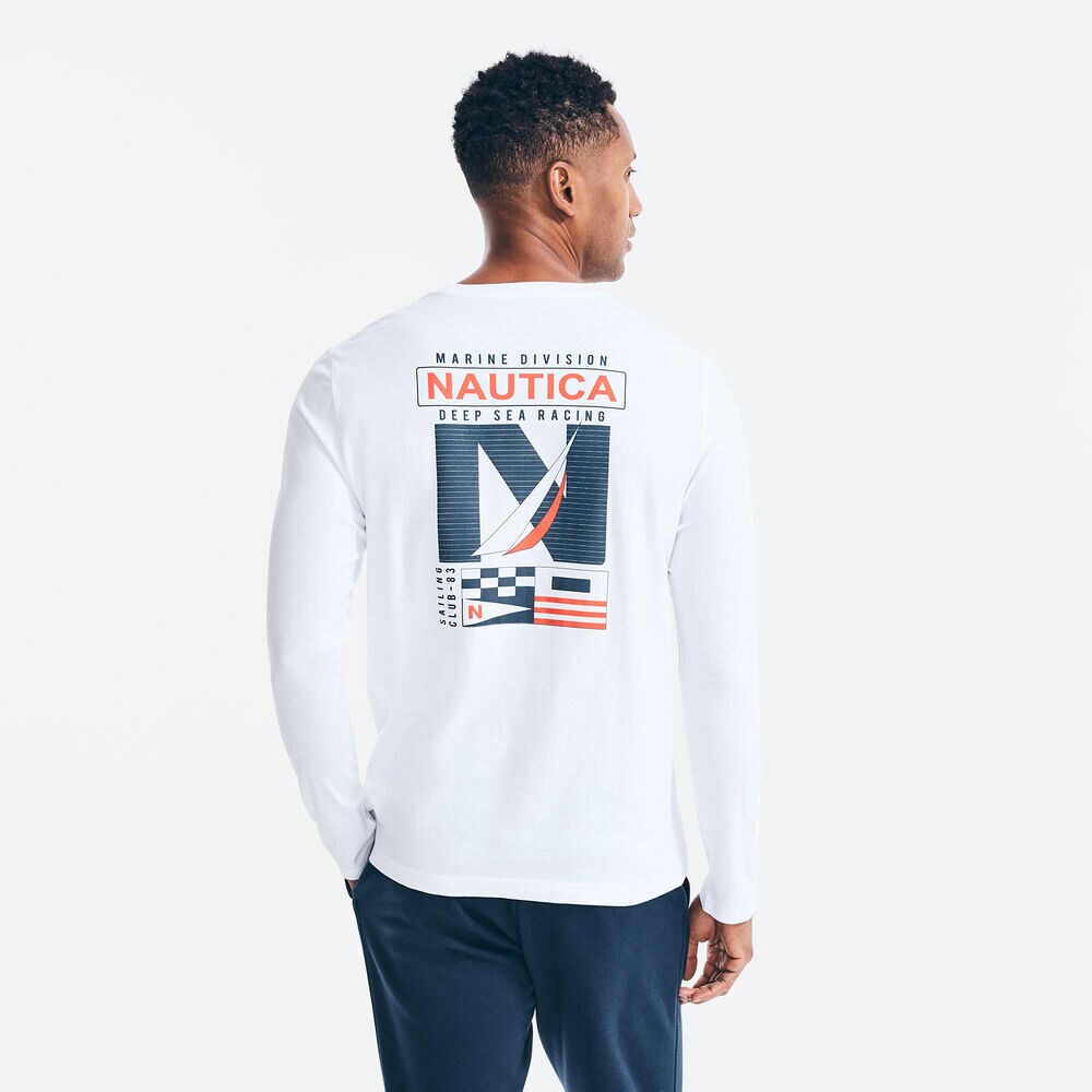 MARINE DIVISION GRAPHIC LONG-SLEEVE T-SHIRT,Bright White,large