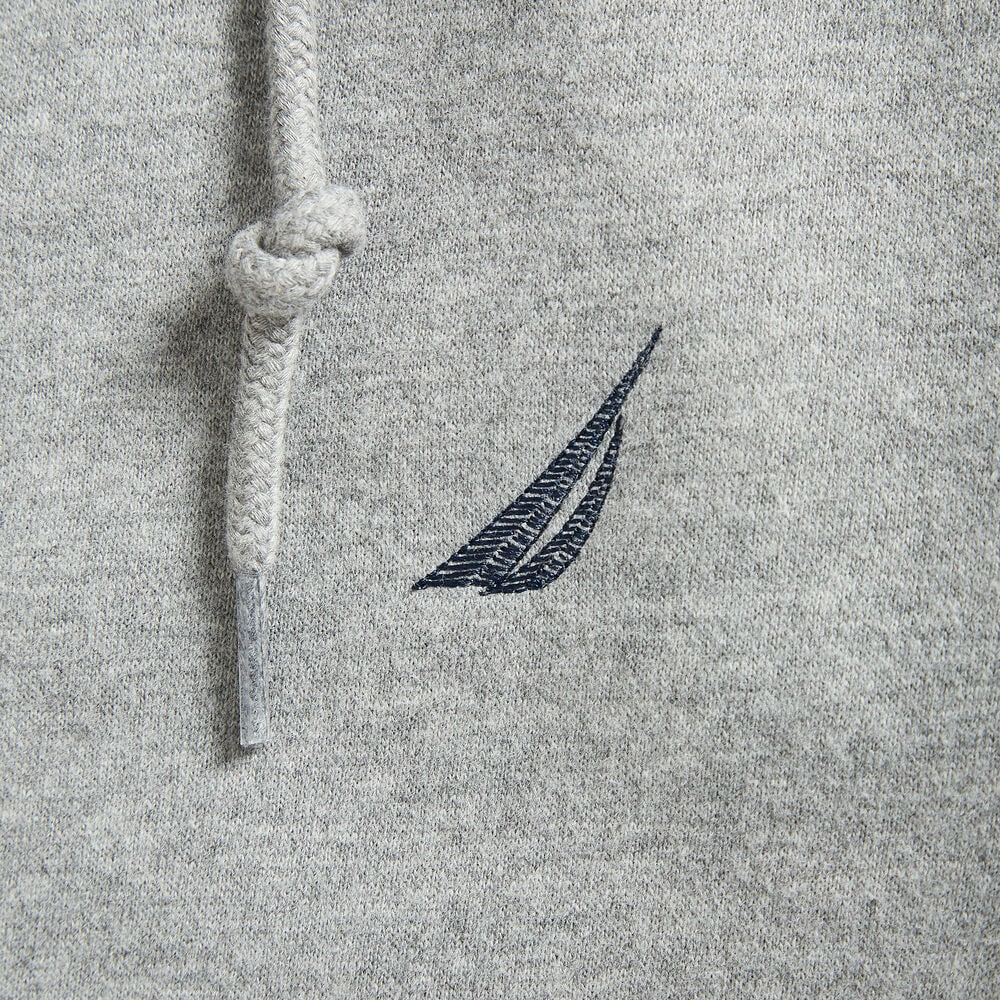 FULL-ZIP FLEECE HOODIE,Stone Grey Heather,large