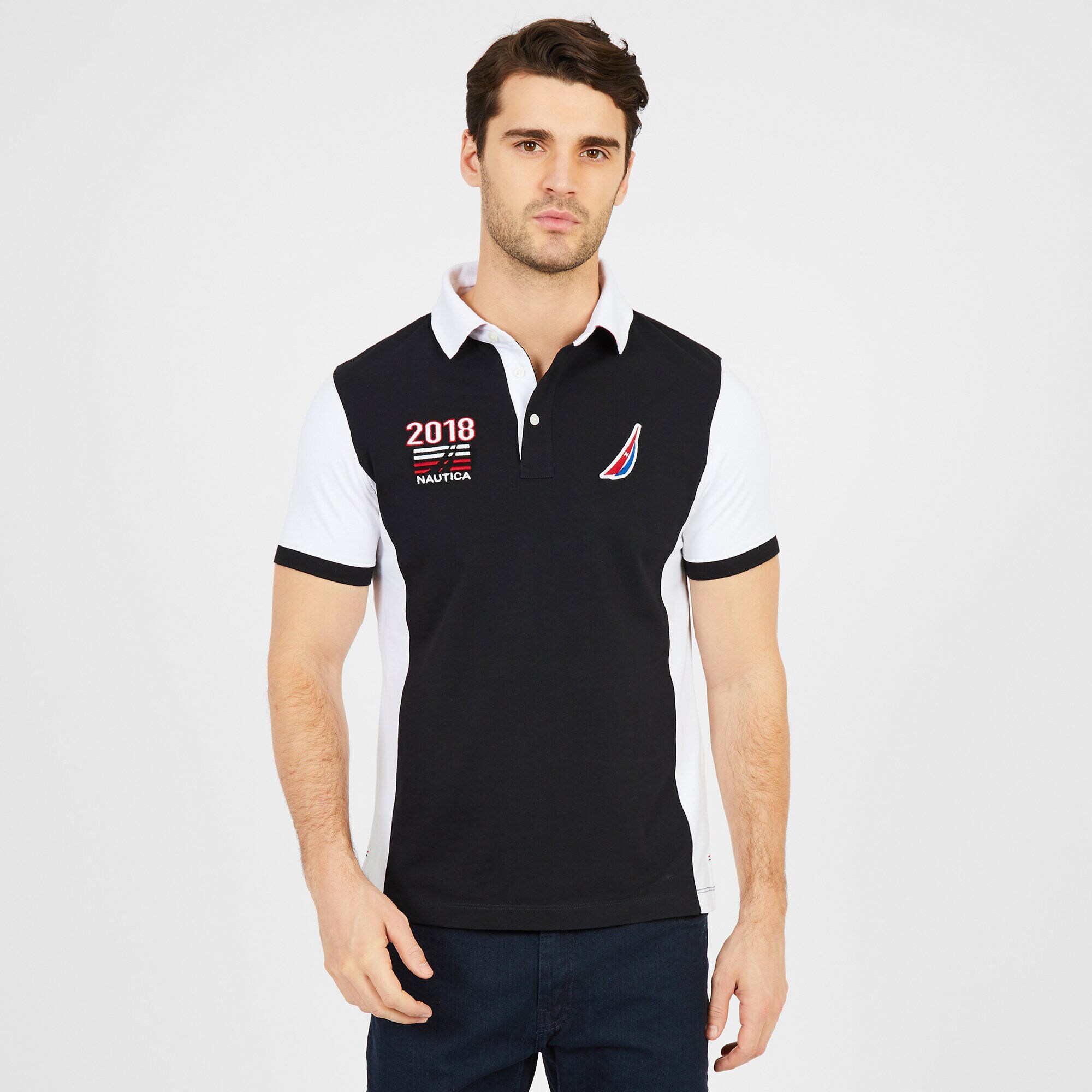 Slim Fit 2018 International Polo Shirt,True Black,large
