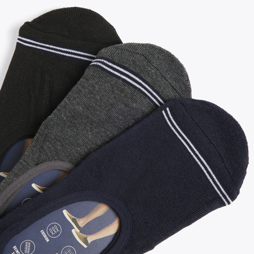 SHOE LINER SOCKS, 3-PACK,Black Onyx,large