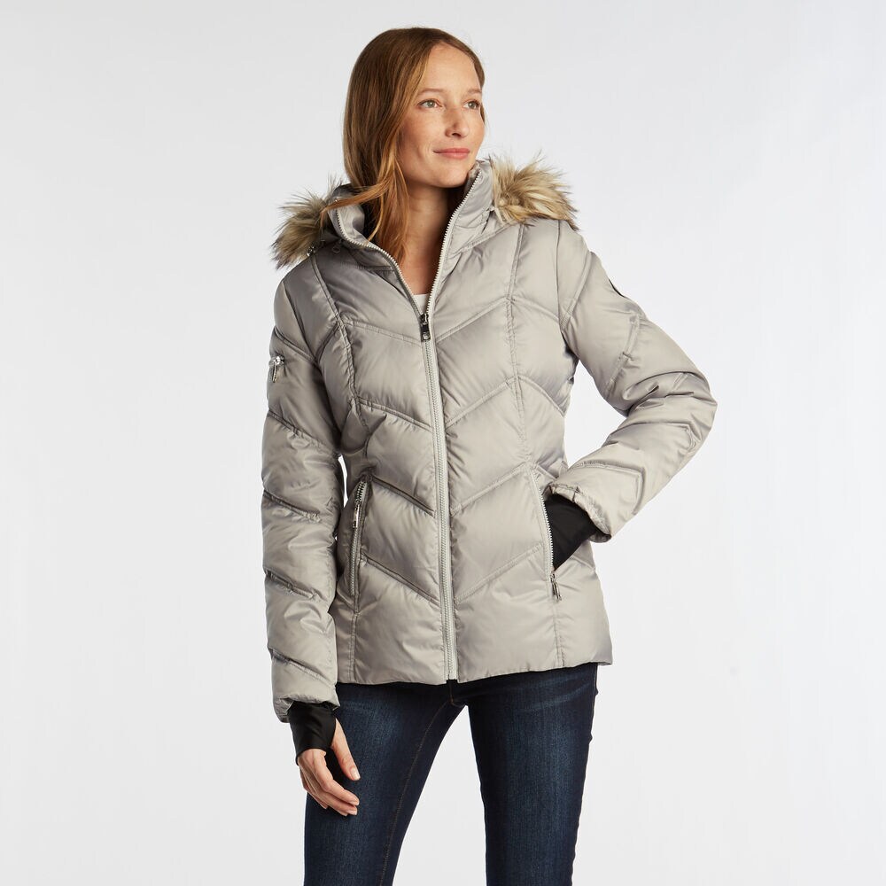 QUILTED PUFFER COAT,Haze Grey Heather,large
