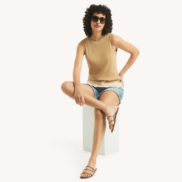 Scallop-Trim Tank Top