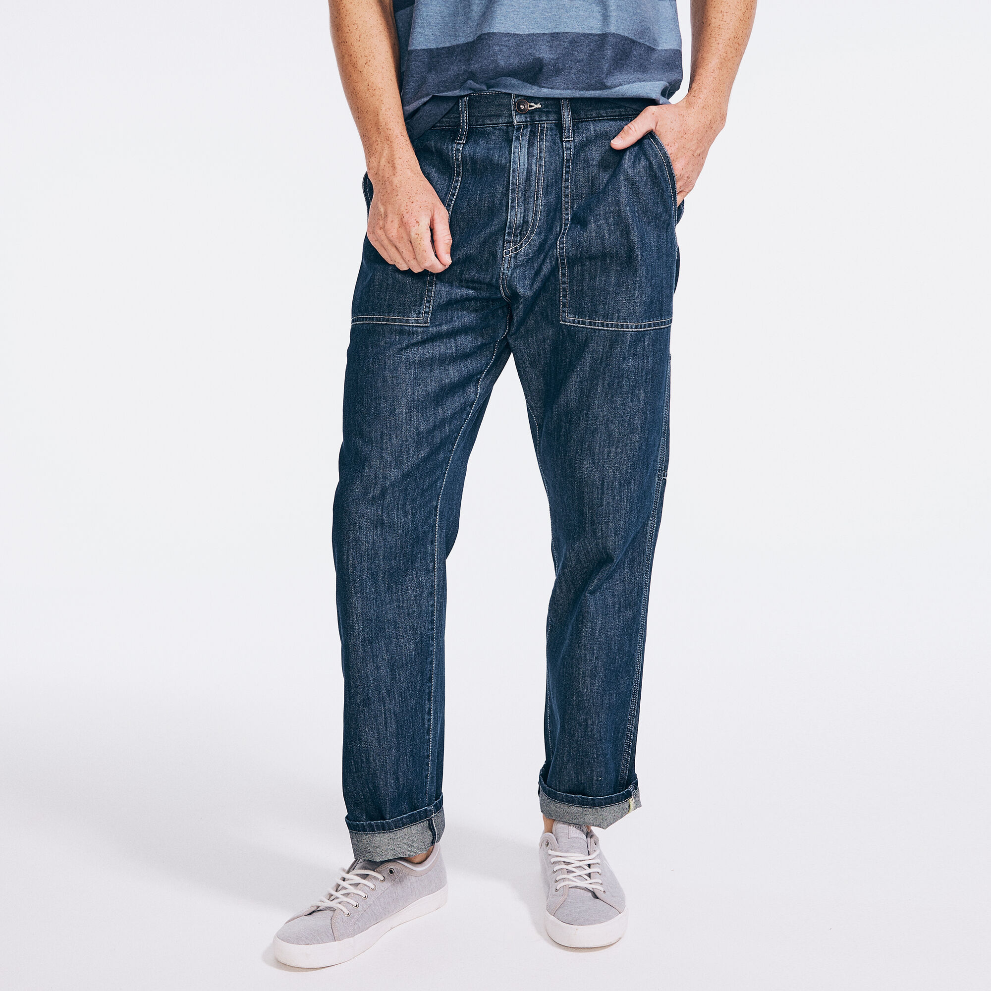 NAUTICA JEANS CO. RELAXED FIT UTILITY DENIM,Peacoat,large