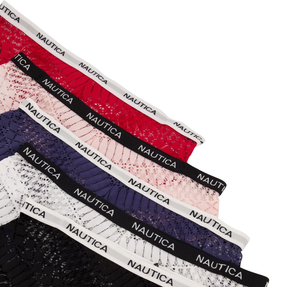 JACQUARD LACE HIPSTER BRIEFS, 5-PACK,Black,large
