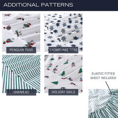 Snowflake Toss Print Full Flannel Sheet Set,Bali Bliss,large