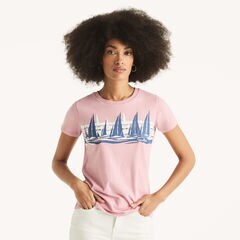 Sailing Graphic T-Shirt,Pale Coral,large