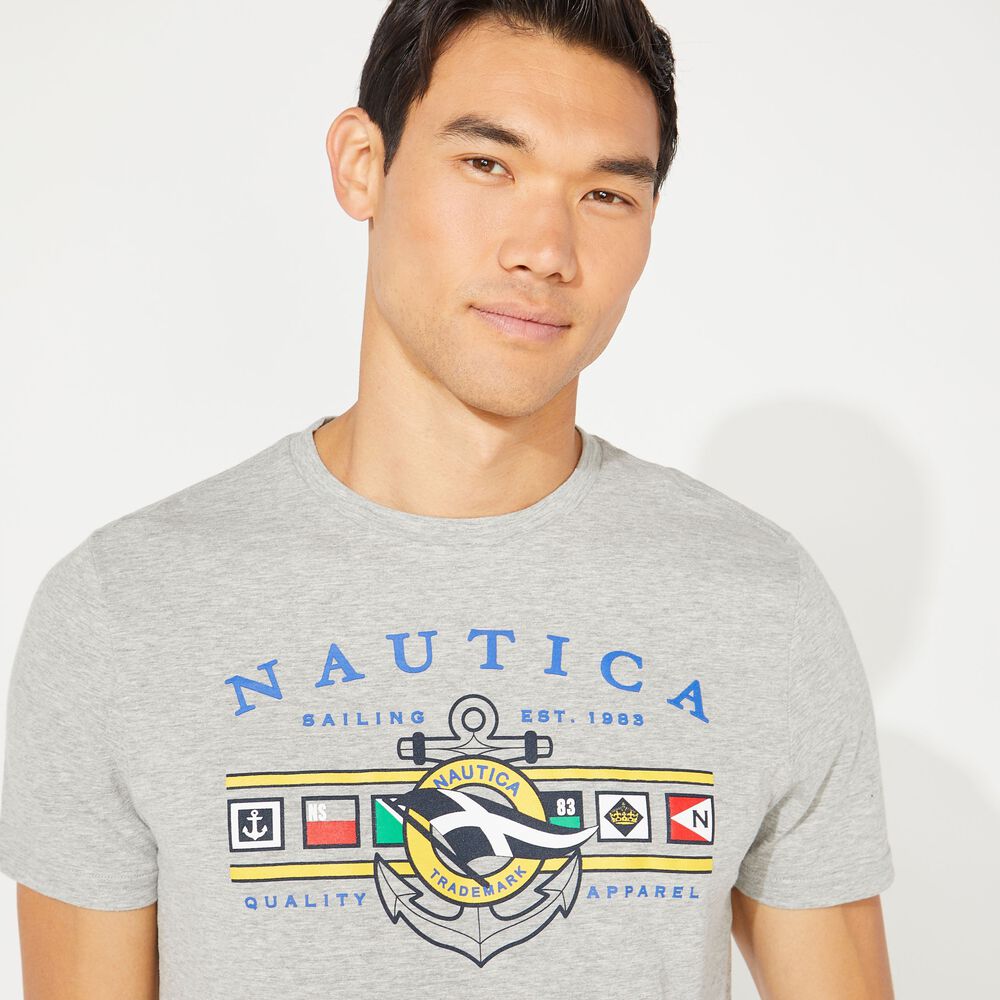 FLAG GRAPHIC TEE,Grey Heather,large
