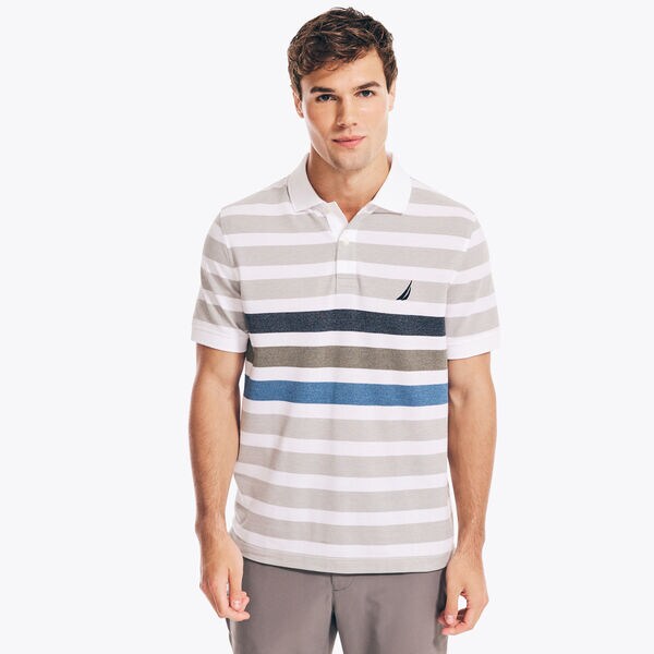 CLASSIC FIT STRIPED JASPE PIQUE POLO