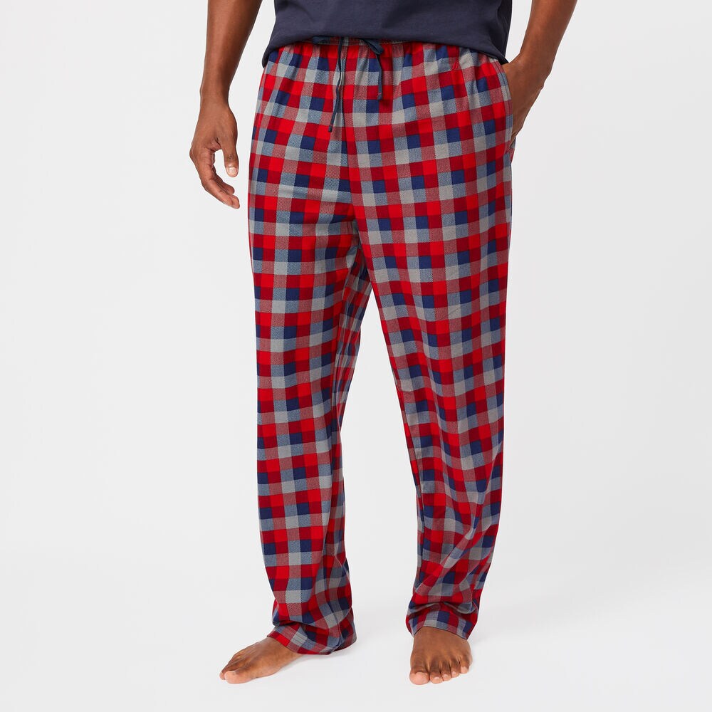 SAILING PLAID KNIT SLEEP PANTS,Nautica Red,large
