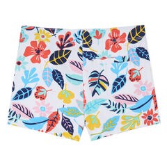 GIRLS' FLORAL PRINTED SHORTS,Blue Stern,large