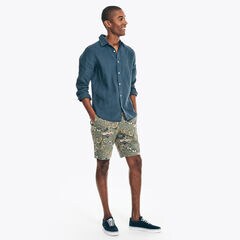 8.5" ISLAND PRINT SHORT,Hillside Olive,large