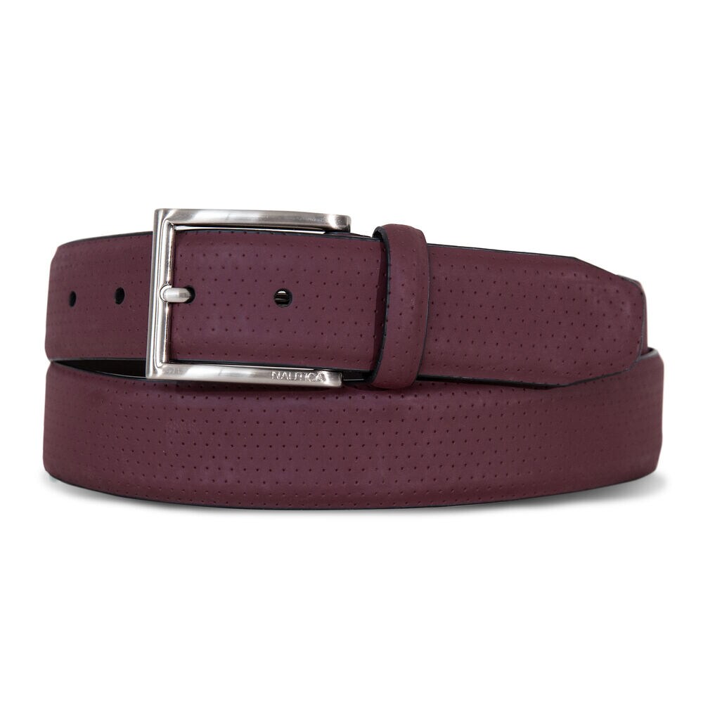Perforated Leather Belt,Pink Shrimp,large