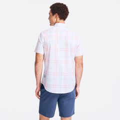 NAVTECH PLAID SHORT-SLEEVE SHIRT,Bright White,large