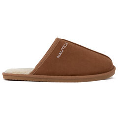 Faux-Fur-Lined Slipper,Dark Brown Heather,large