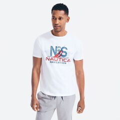 MAP NAVIGATION GRAPHIC T-SHIRT,Bright White,large