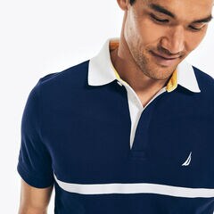 CLASSIC FIT CHEST-STRIPE POLO,Blue Depths,large