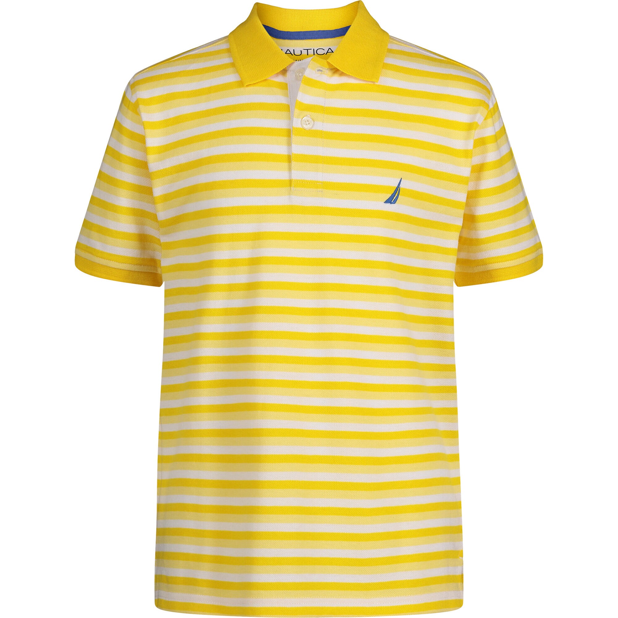 BOYS' STRIPED POLO (8-20),Marigold,large
