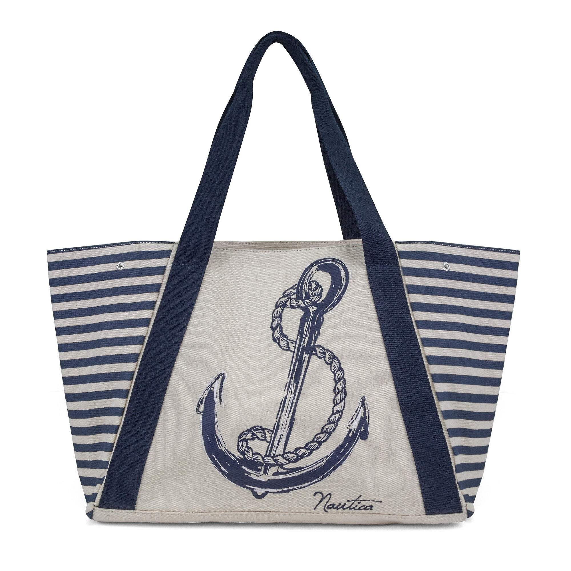 For Shoal Large Striped Canvas Tote,Sand Drift,large