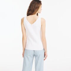 POINTELLE RIBBED TANK TOP,Bright White,large
