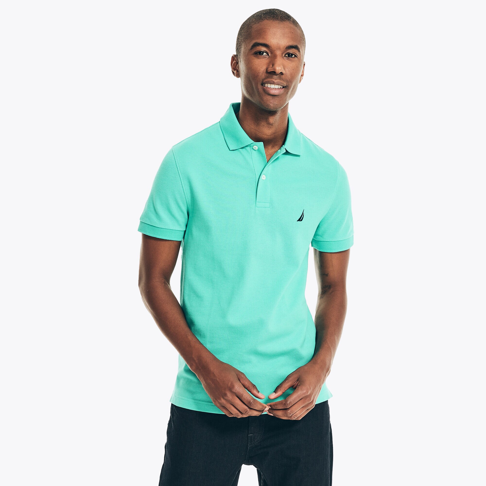 Slim Fit Deck Polo,Light Olive,large
