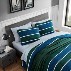 Knots Cove Navy Full/Queen Reversible Quilt & Sham Set,Bali Bliss,large