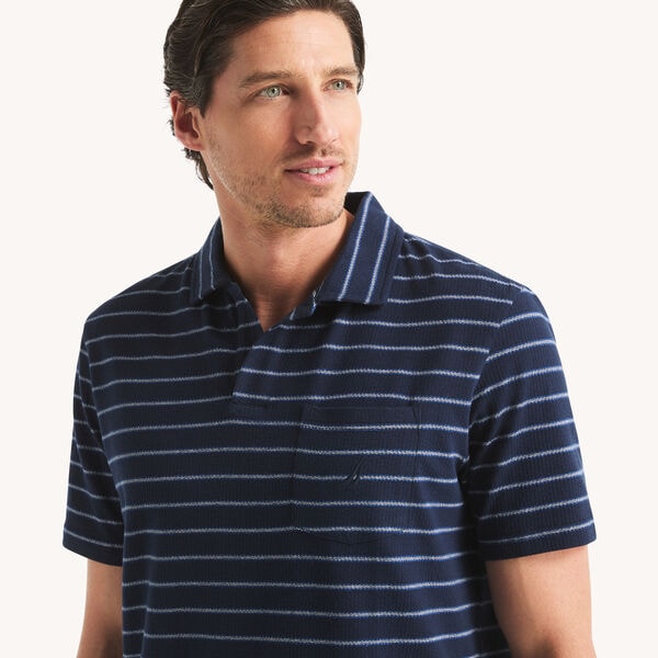 Classic Fit Striped Seersucker Polo
