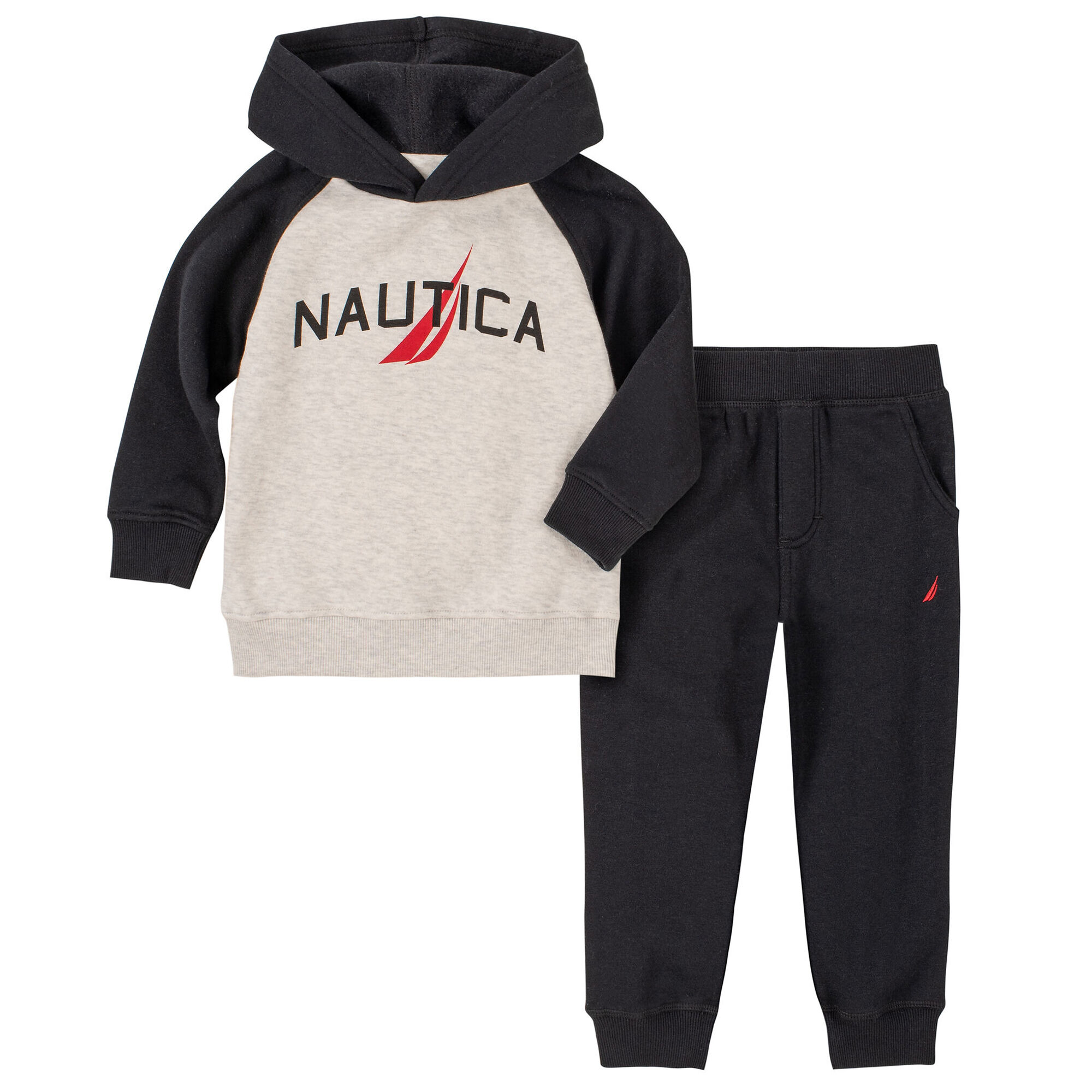 INFANT BOYS' FLEECE HOODIE 2PC JOGGER SET (12M-24M),Black,large
