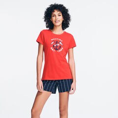 ANCHOR AND FLAG GRAPHIC T-SHIRT,Tomales Red,large