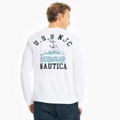 NAUTICA JEANS CO. SUSTAINABLY CRAFTED LONG-SLEEVE GRAPHIC T-SHIRT,Bright White,large