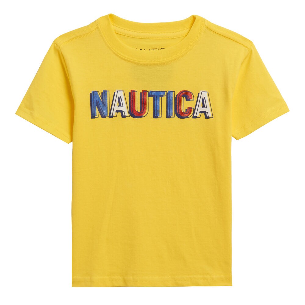BOYS' MULTICOLOR LOGO GRAPHIC T-SHIRT (8-20),Marigold,large