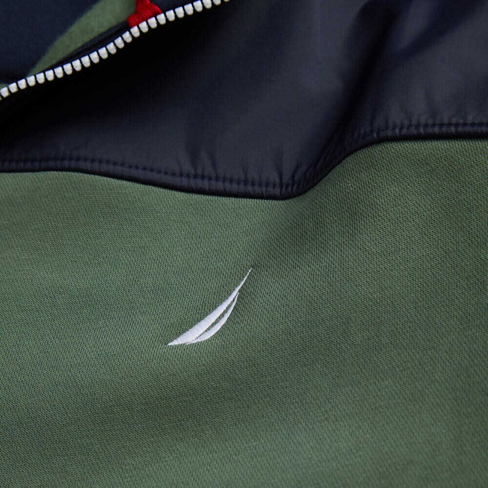 COLORBLOCK FLEECE TRACK JACKET,Pineforest,large
