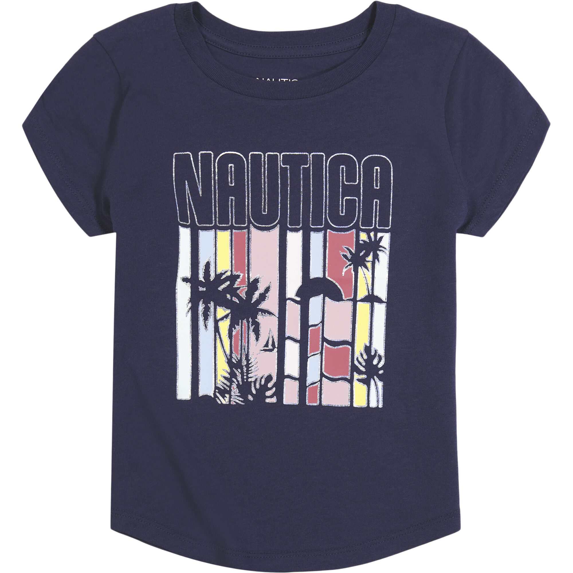LITTLE GIRLS' SUN IN YOUR FACE T-SHIRT (4-7),Navy,large
