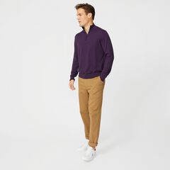 BIG & TALL NAVTECH QUARTER-ZIP SWEATER,Blackberry Heather,large