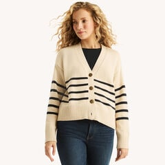 Striped Cardigan,Sail White,large