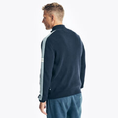 MOCK-NECK FULL-ZIP SWEATER,Navy,large